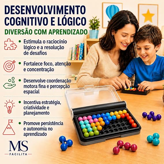 Quebra-Cabeça 3D e 2D IQ Puzzler 120 Desafios de Lógica e Raciocínio