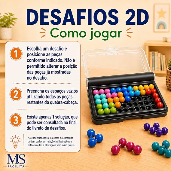 Quebra-Cabeça 3D e 2D IQ Puzzler 120 Desafios de Lógica e Raciocínio